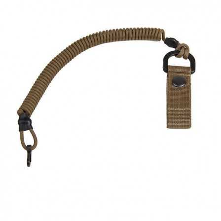 EdcX Spiral lanyard with a belt attachment Coyote Brown