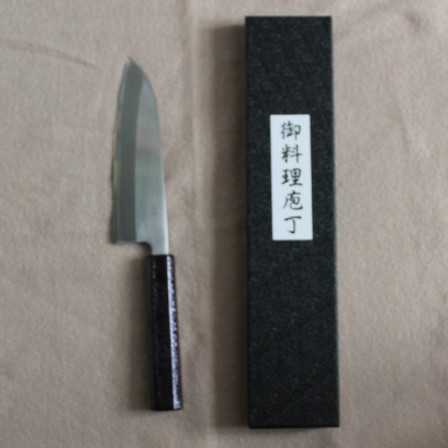 Tsunehisa Santoku 165 Shirogami 1 Lacquered Oak Purple