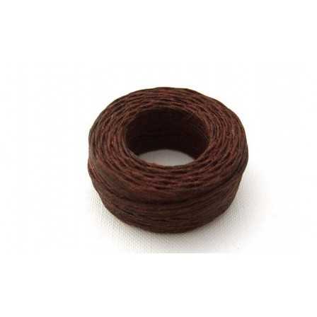 Brown linen thread 22 m - Filo cerato marrone